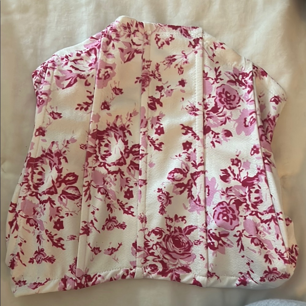 Floral Pink and White Corset
